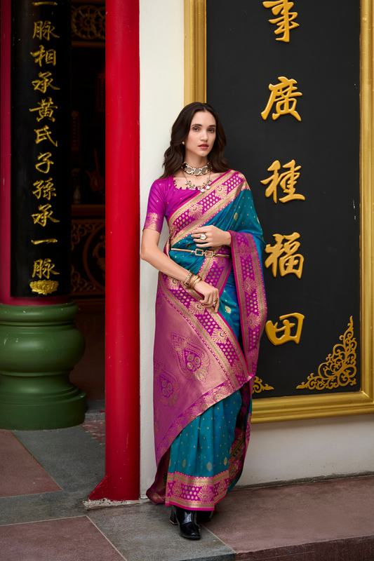 Silken Sparkle Tissue Saree Lightweight Charm with Luxurious Shine - LaVante Fashion