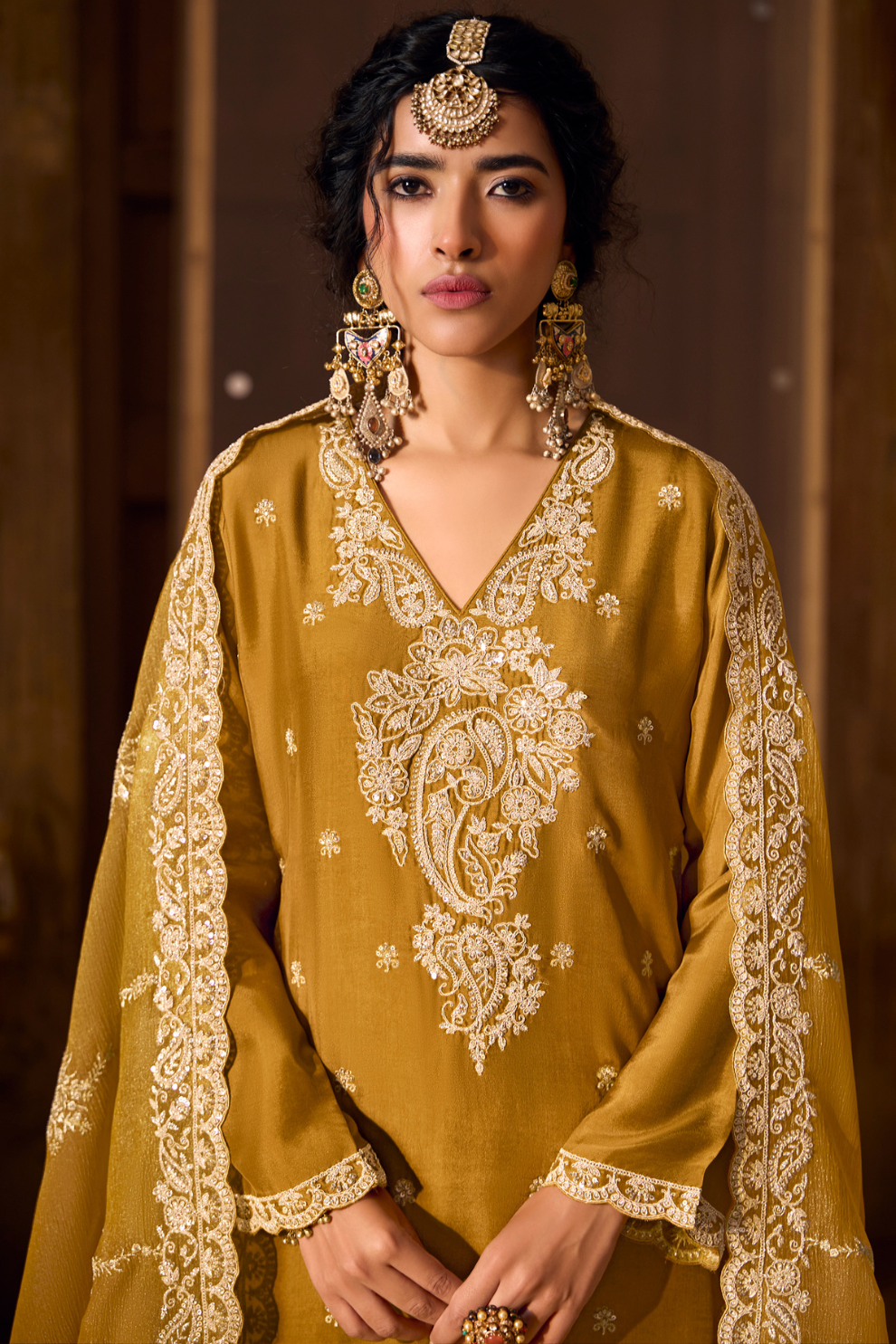 Bamberg Silk Salwar Suit with Elegant Eid Embroidery Design