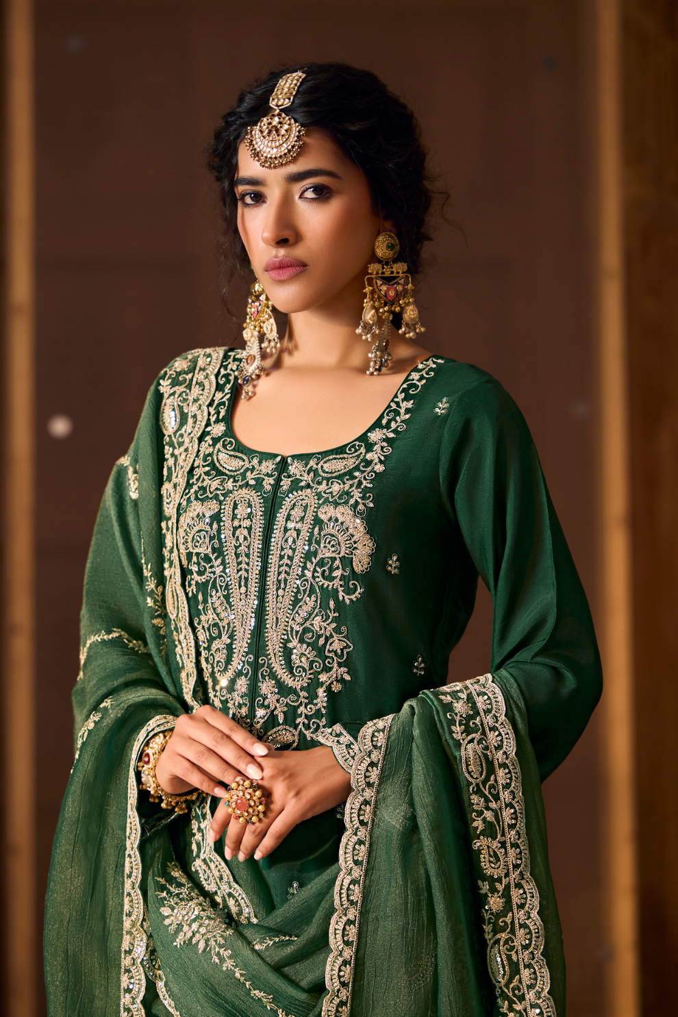 Bamberg Silk Salwar Suit with Elegant Eid Embroidery Design