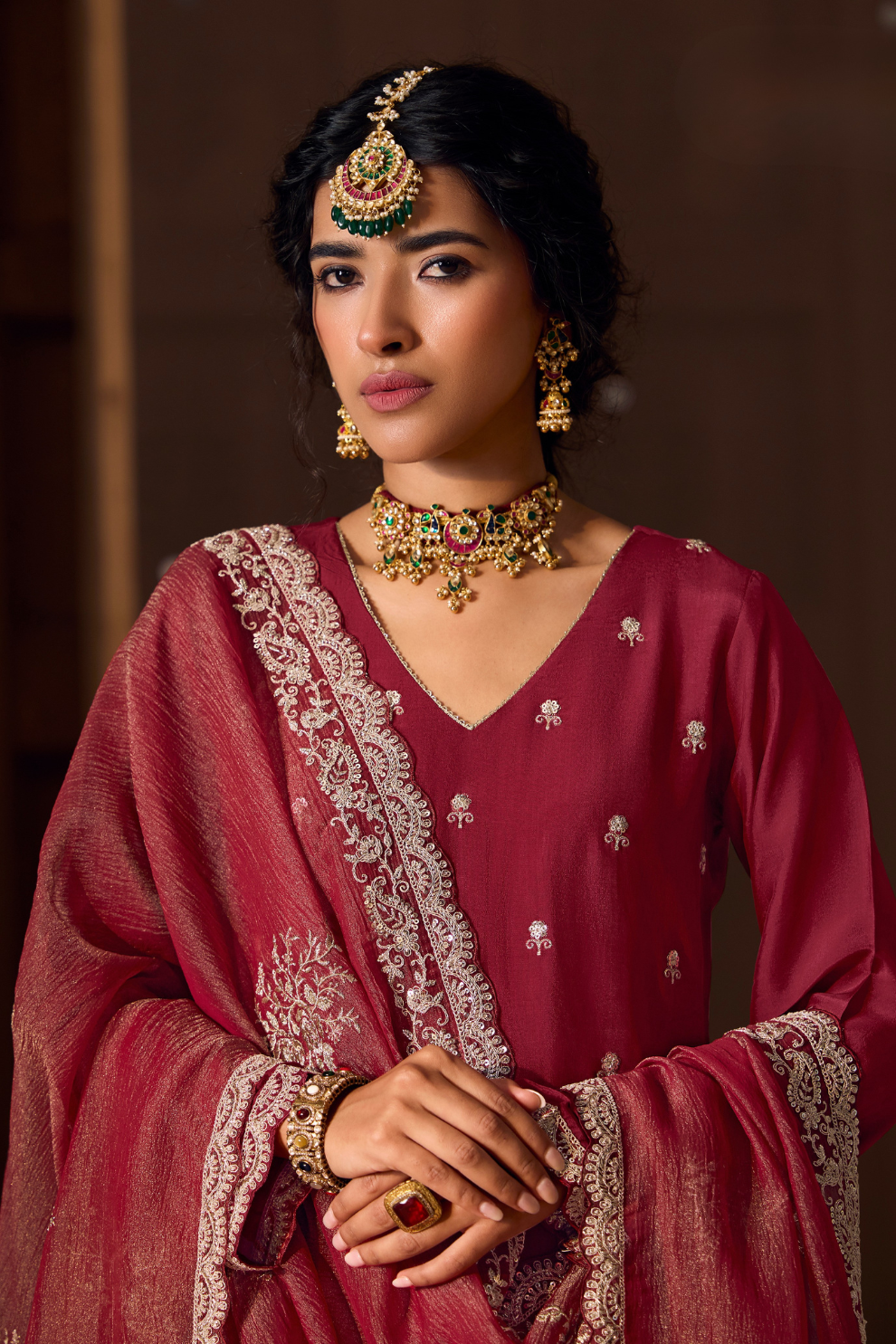 Bamberg Silk Salwar Suit with Elegant Eid Embroidery Design