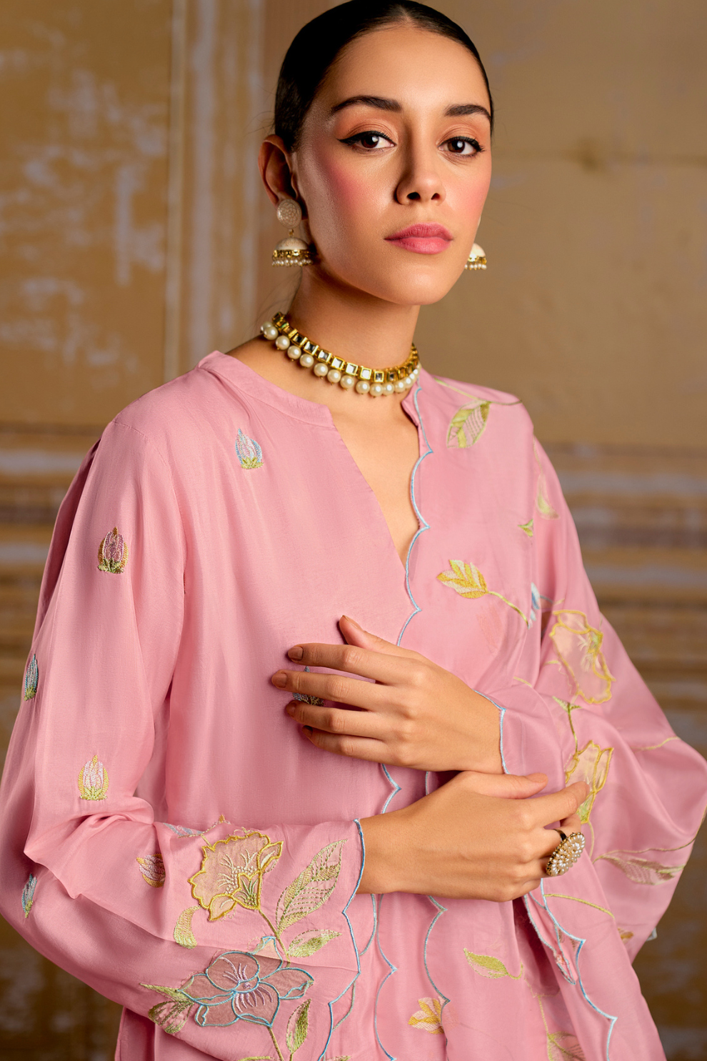 Traditional Embroidered Straight Salwar Suit in Elegant Style