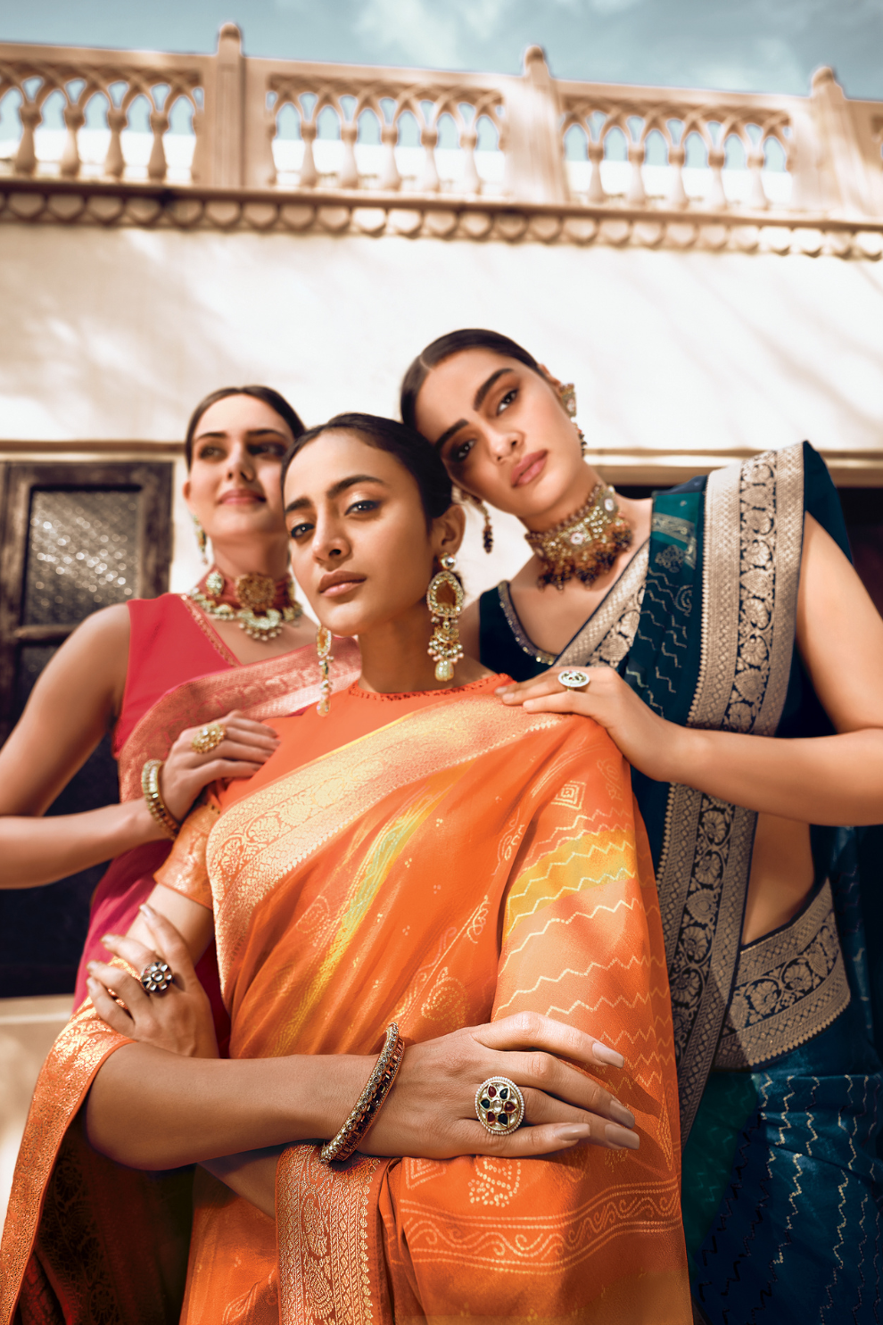 Vibrant Viscose Silk Bandhani Print Saree with Blouse Piece