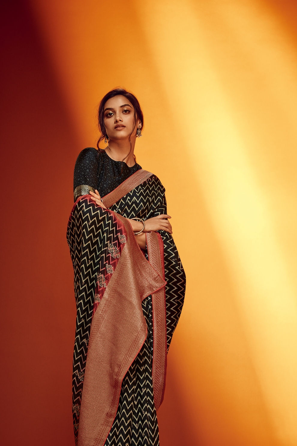 Designer Viscose Woven Saree and Digital Print Blouse