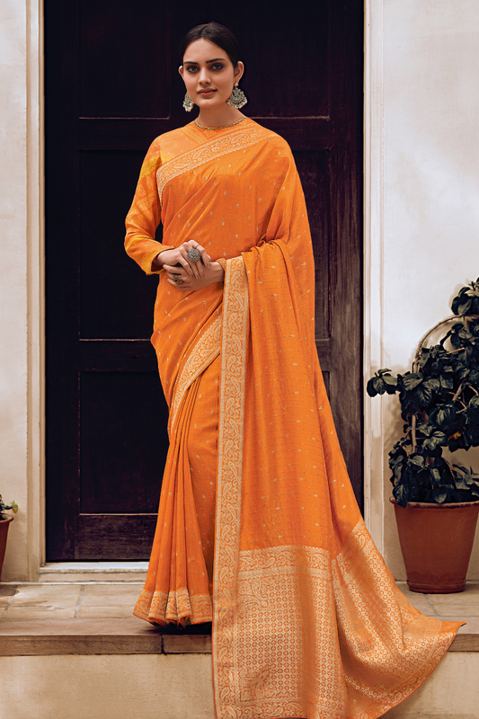 Classic Viscose Silk Saree with Contemporary Digital Print Blouse