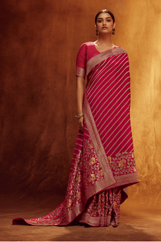 Soft Viscose Solid Saree with Blouse for Everyday Elegance