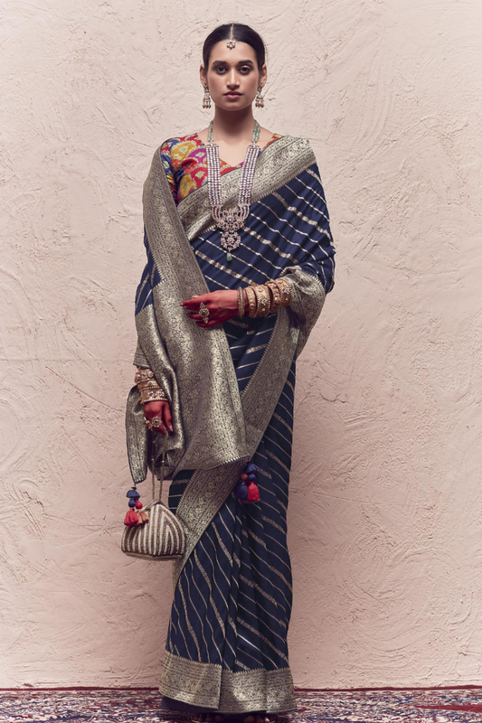 Pure Zari Elegance A Saree Woven with Timeless Beauty