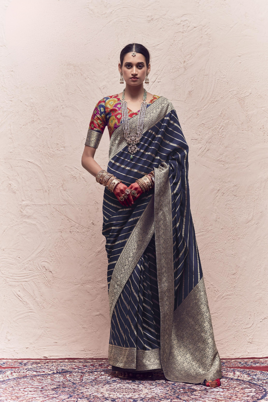 Pure Zari Elegance A Saree Woven with Timeless Beauty