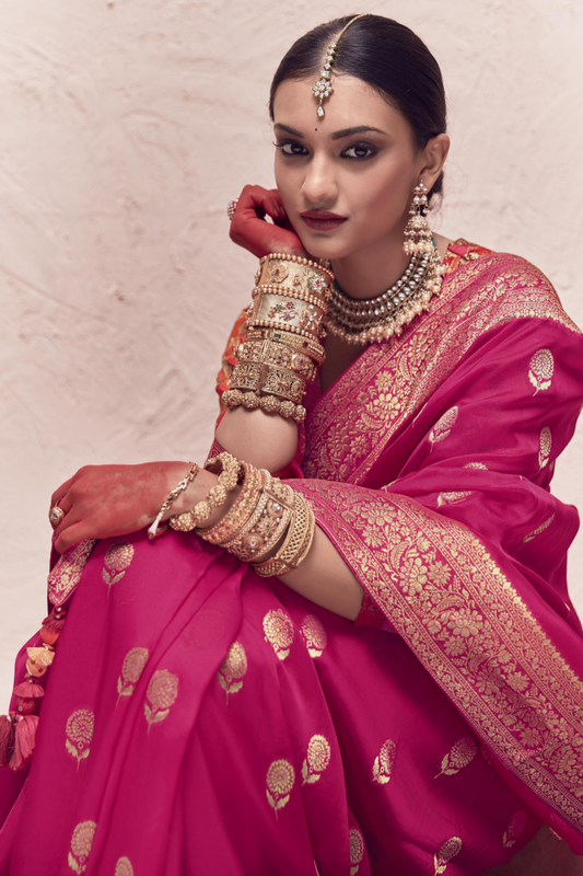 Pure Zari Elegance A Saree Woven with Timeless Beauty