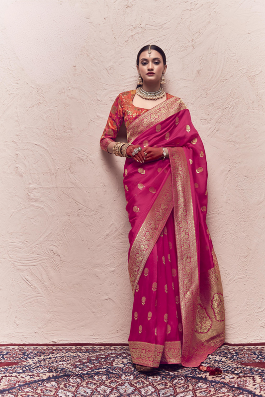 Pure Zari Elegance A Saree Woven with Timeless Beauty