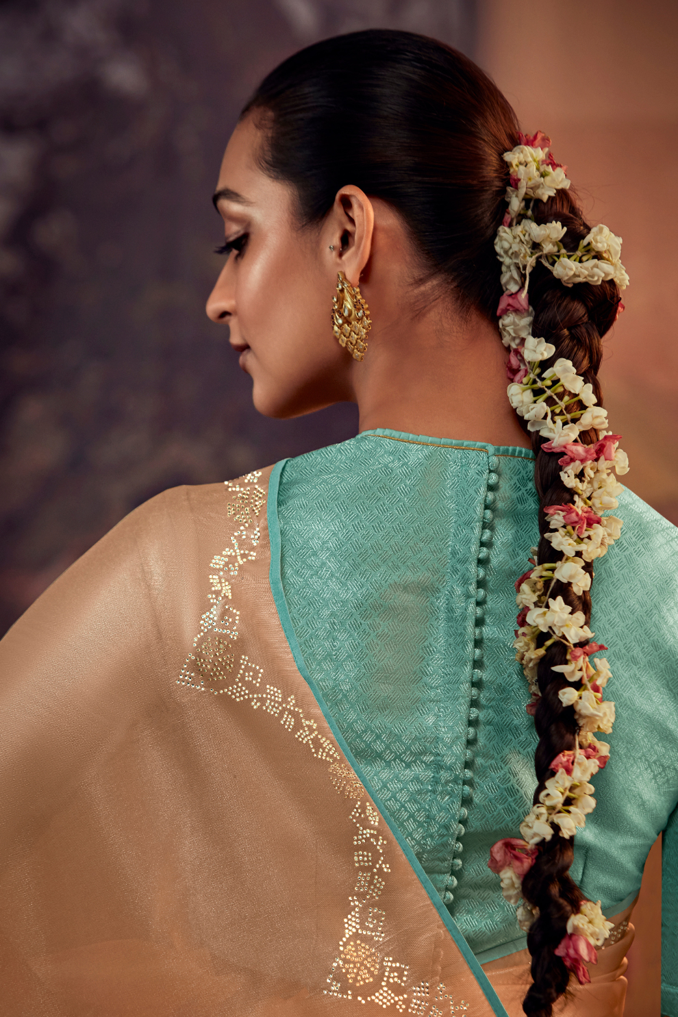 Organza Silk Saree with Embroidered Lace Border & Full Fancy Embroidery