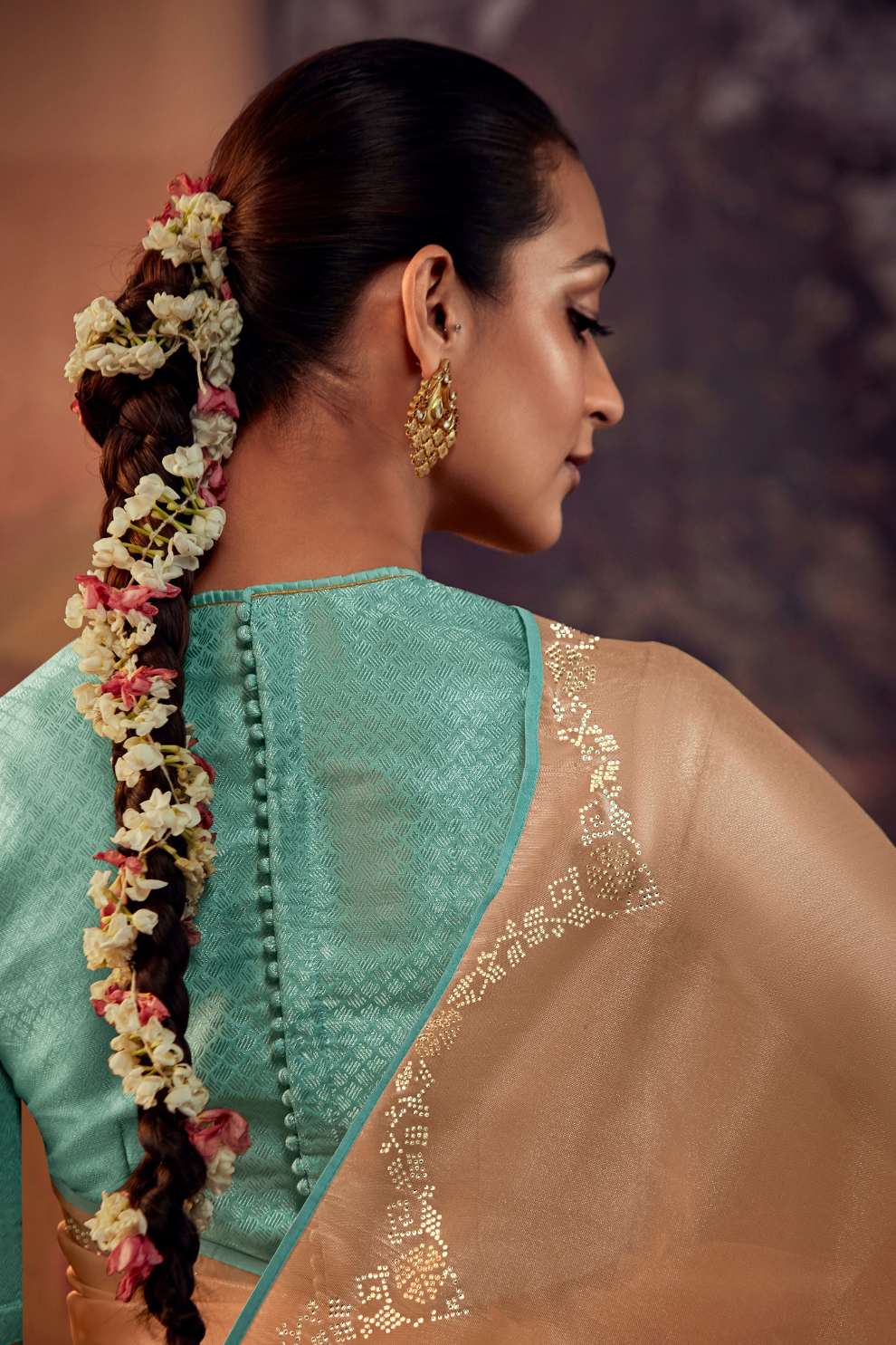 Organza Silk Saree with Embroidered Lace Border & Full Fancy Embroidery