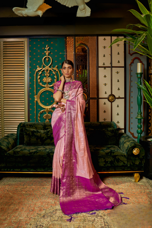 Pure Silk Saree with Rich Zari Weave & Charming Pallu Tassels