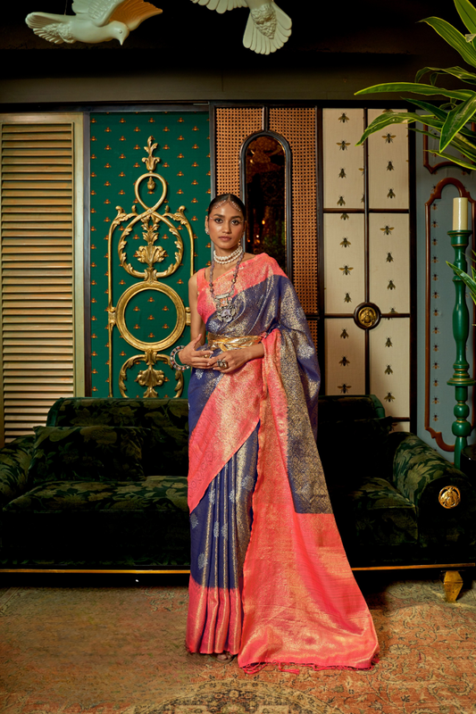 Pure Silk Saree with Rich Zari Weave & Charming Pallu Tassels