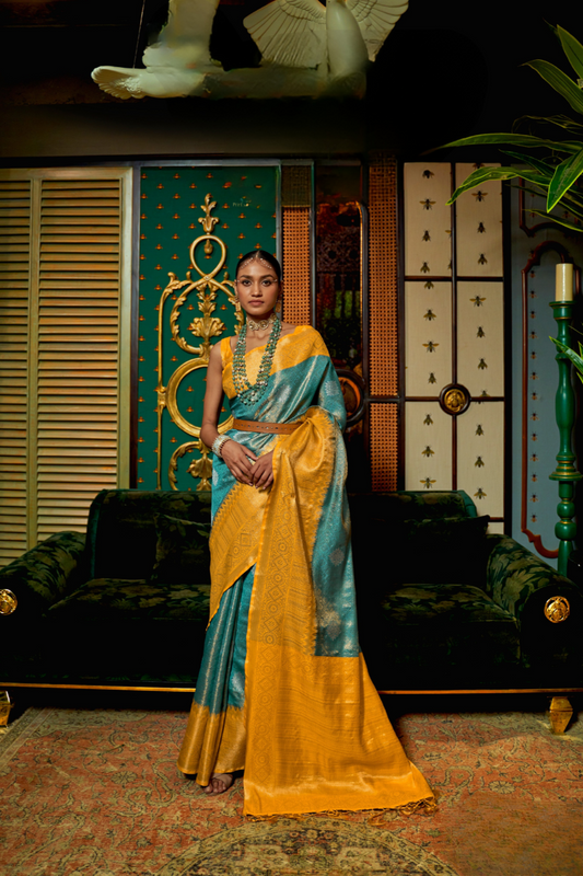 Pure Silk Saree with Rich Zari Weave & Charming Pallu Tassels