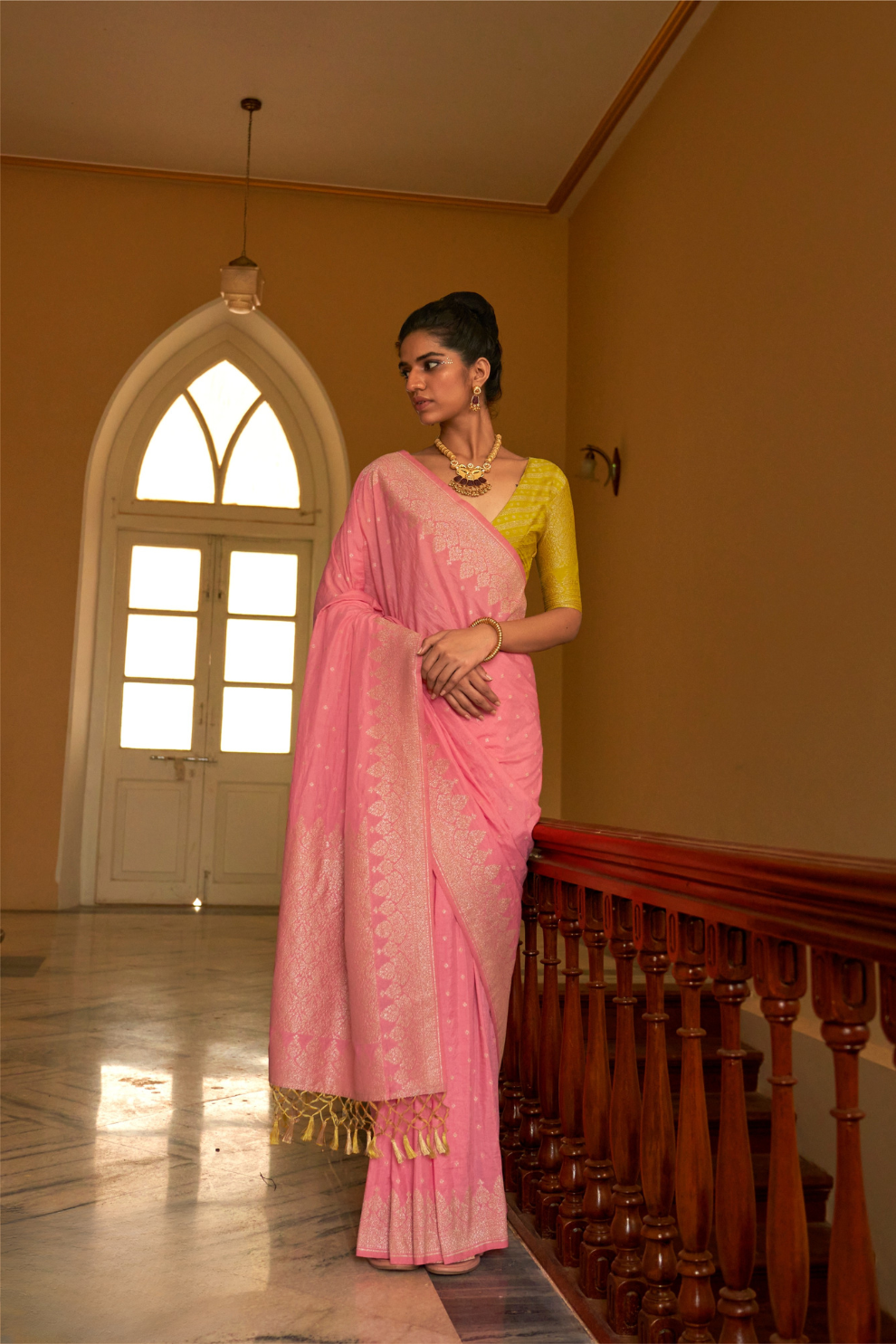 Nylon Crepe Saree with Zari Weaving for Festive Occasions