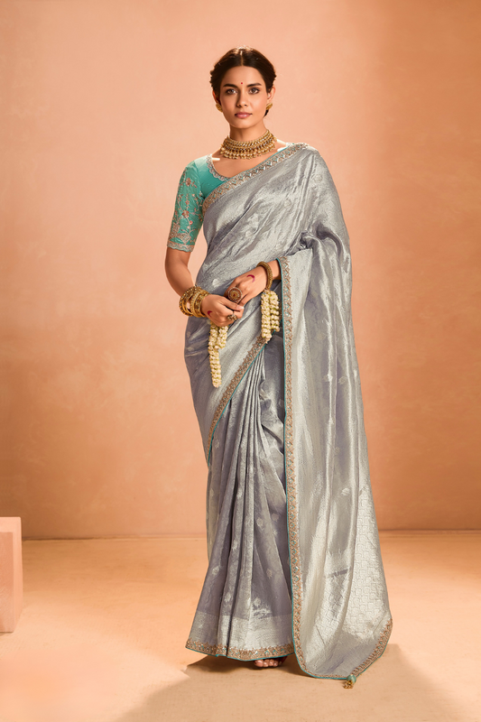 Banarasi Bridal Tissue Silk Saree with Traditional Royal Finish