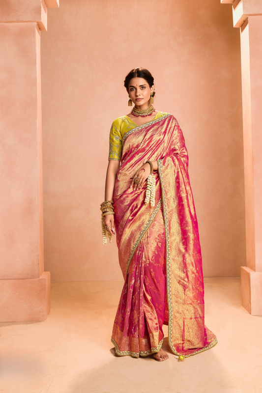 Banarasi Bridal Tissue Silk Saree with Traditional Royal Finish