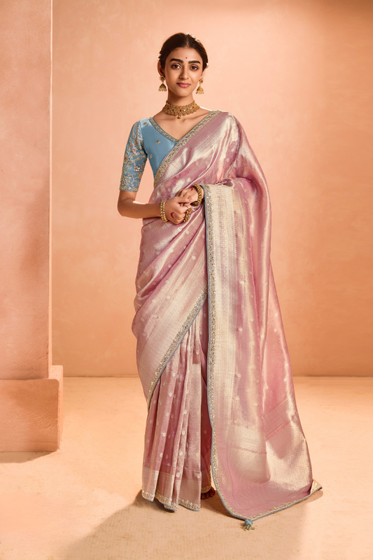 Banarasi Bridal Tissue Silk Saree with Traditional Royal Finish