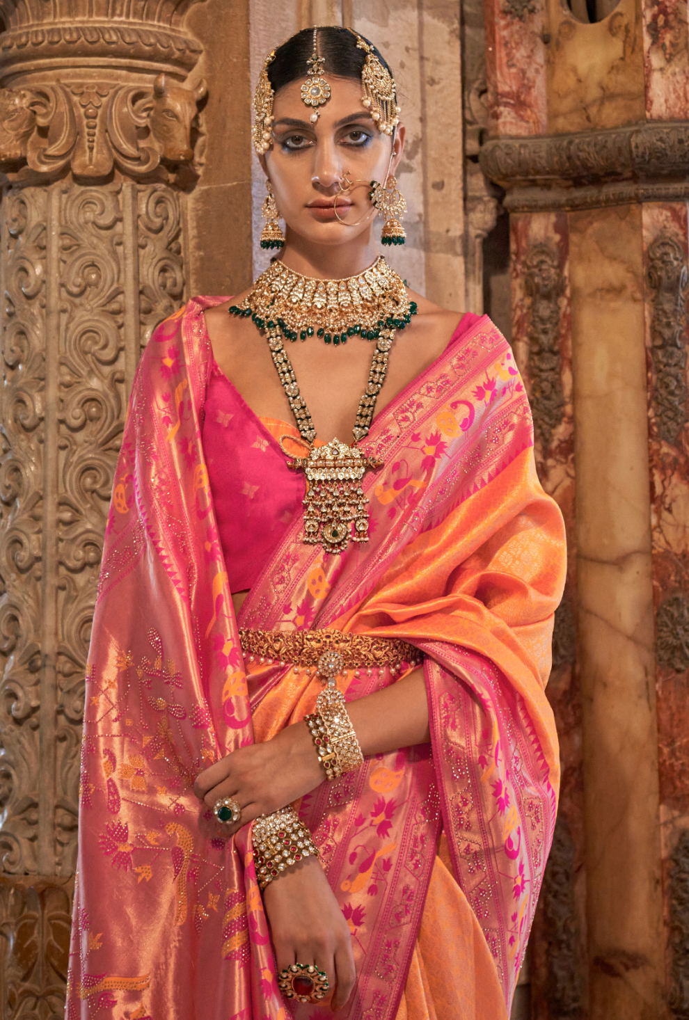 Traditional Patola Silk Saree with Intricate Weaving