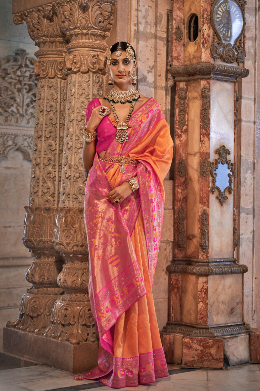 Traditional Patola Silk Saree with Intricate Weaving