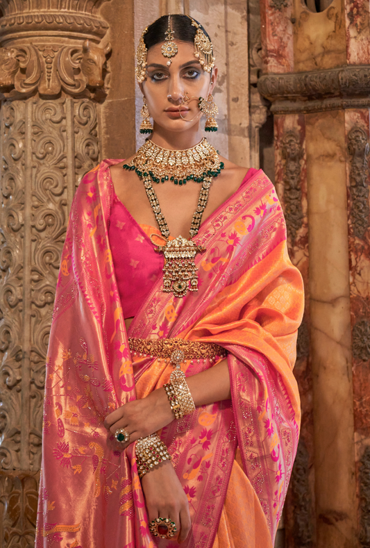 Traditional Patola Silk Saree with Intricate Weaving