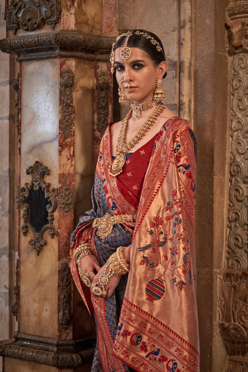 Traditional Patola Silk Saree with Intricate Weaving