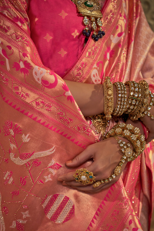 Traditional Patola Silk Saree with Intricate Weaving
