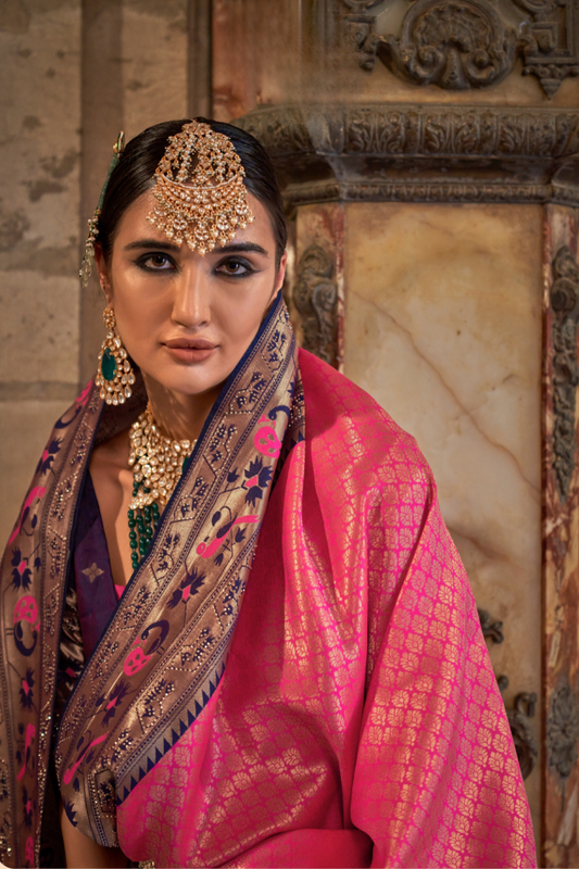 Traditional Patola Silk Saree with Intricate Weaving