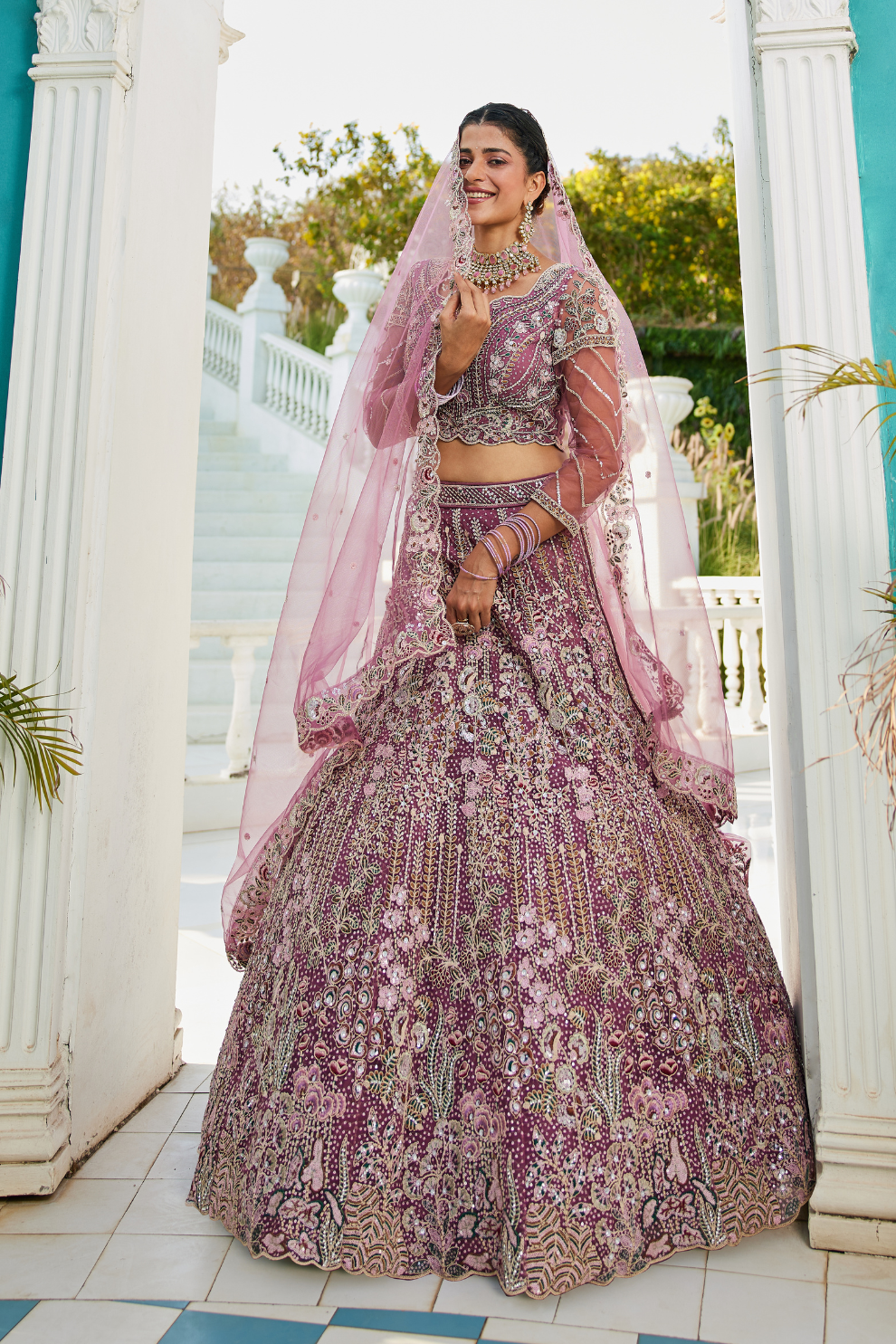 Festive Net Lehenga Choli with Rich Coding and Zarkan Accents