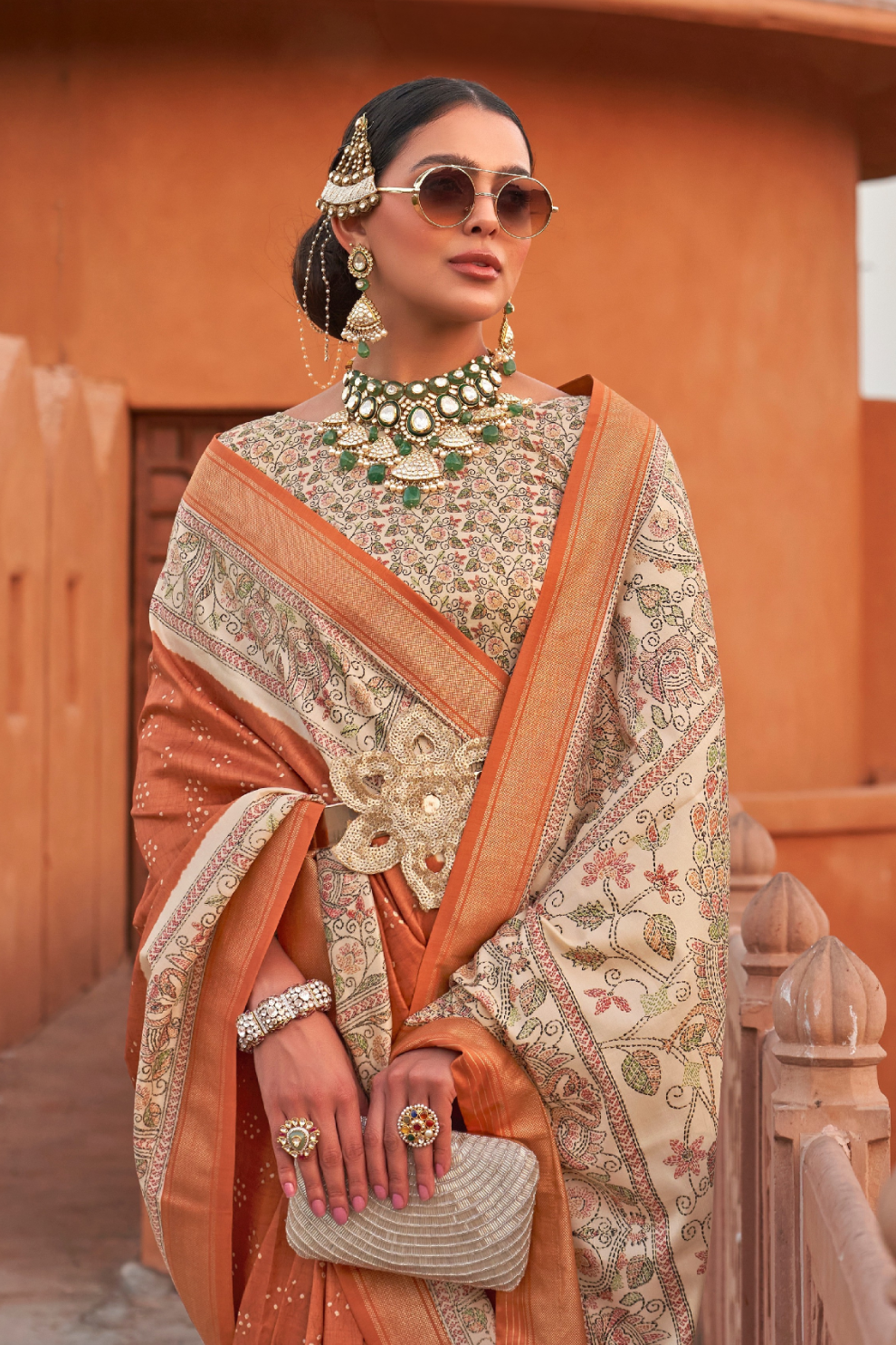 Glossy Finish Saree in Viscose Polyester Silk Fabric Print