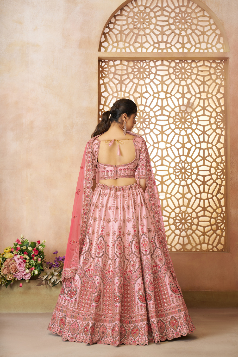 Designer Bridal Lehenga Featuring Imperial Embroidery and Whimsical Patterns