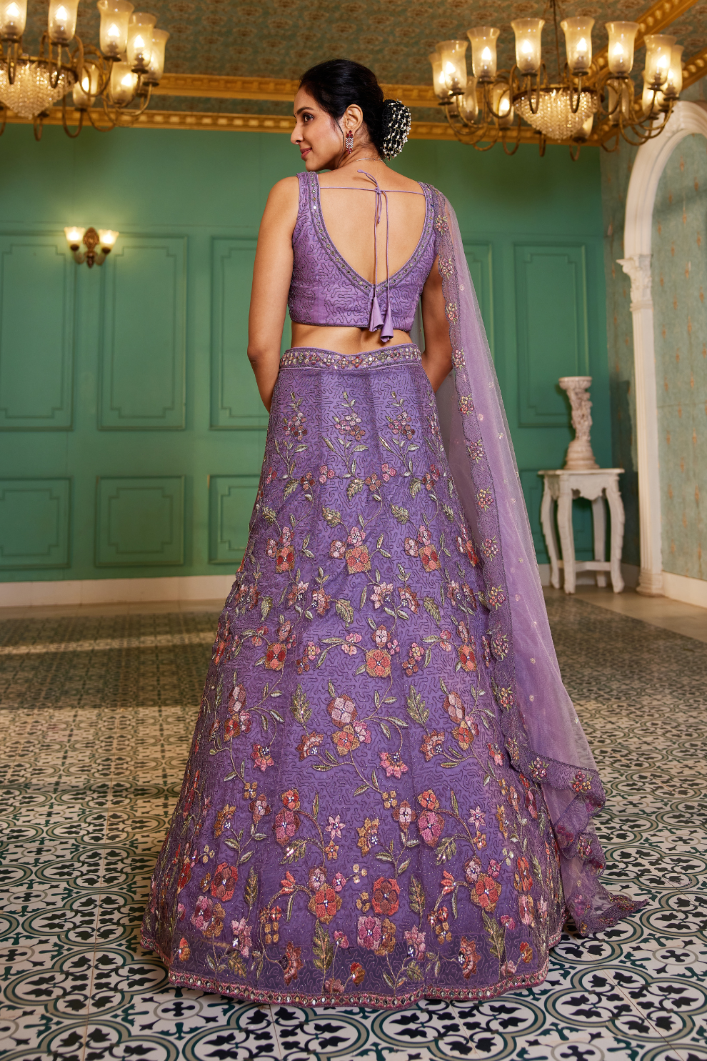 Traditional Net Lehenga Choli & Dupatta with Rich Coding