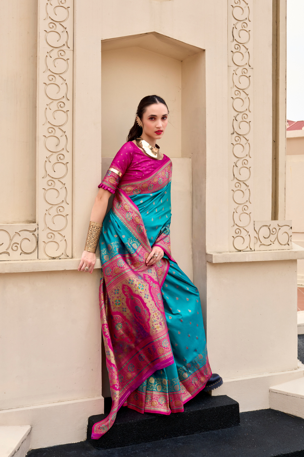 Pure Soft Banarasi Silk Saree Timeless Grace with Royal Zari Weave - LaVante Fashion
