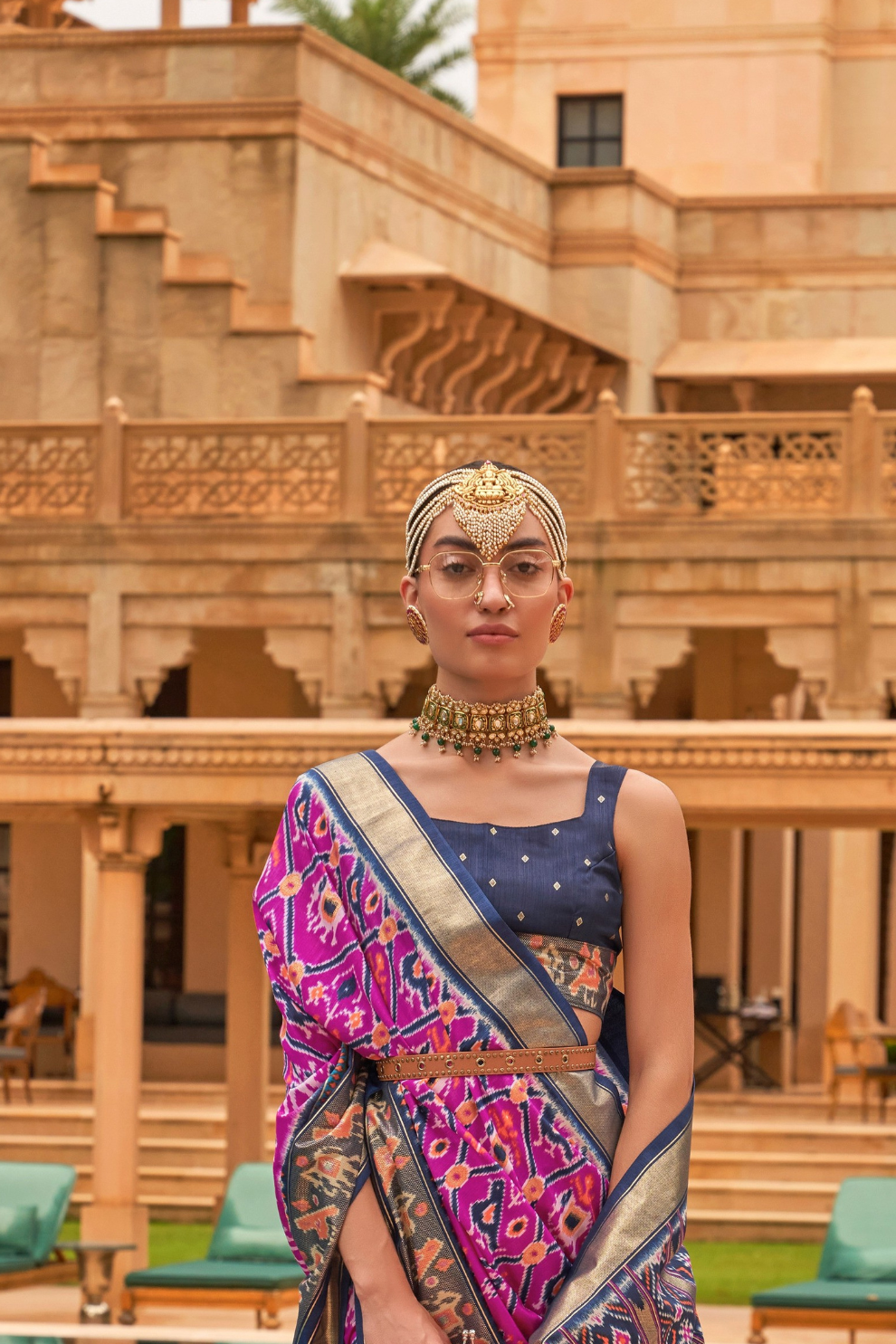 Elegant Patola Silk Saree with Foil Print Design