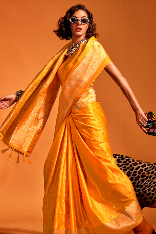 Woven Design Zari Satin Banarasi Saree with Rich Detailing