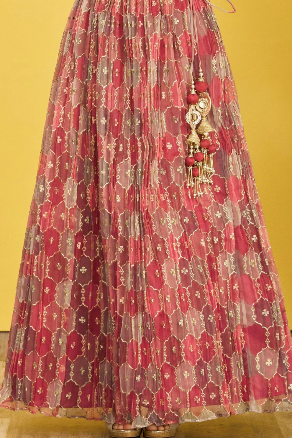 Vibrant Digital Printed Organza Lehenga Choli with Contemporary Flair