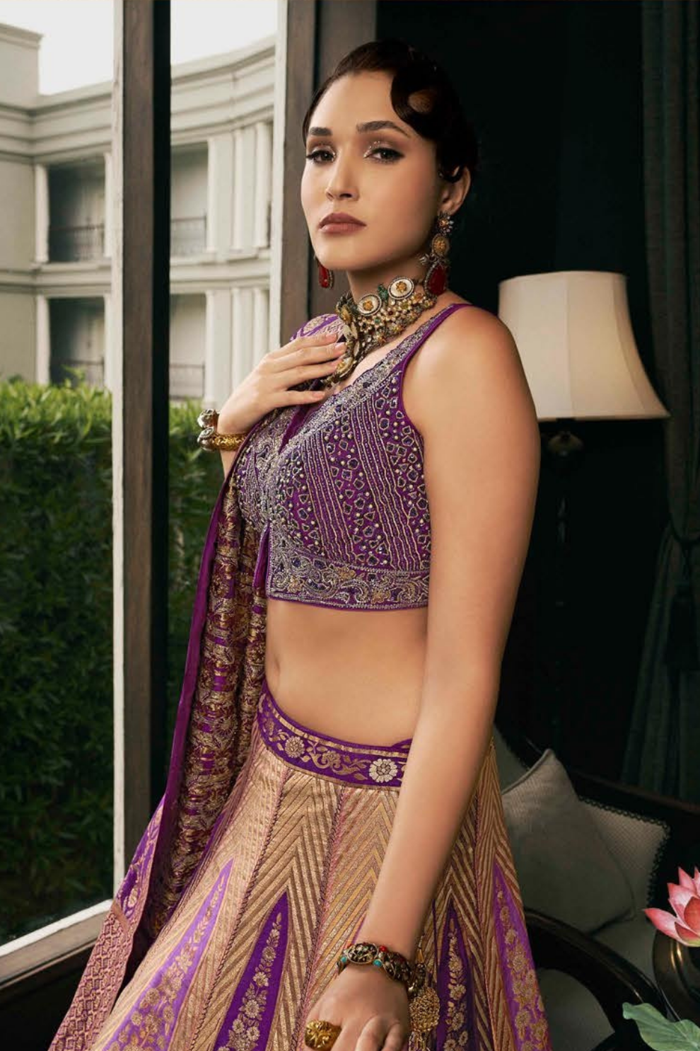 Elegant Purple Silk Embroidered Lehenga Choli for Bridal Wear - LaVante Fashion