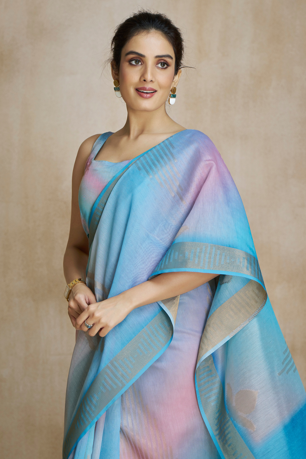 Elegant Fancy Modal Cotton Drape with Digital Art Print - LaVante Fashion