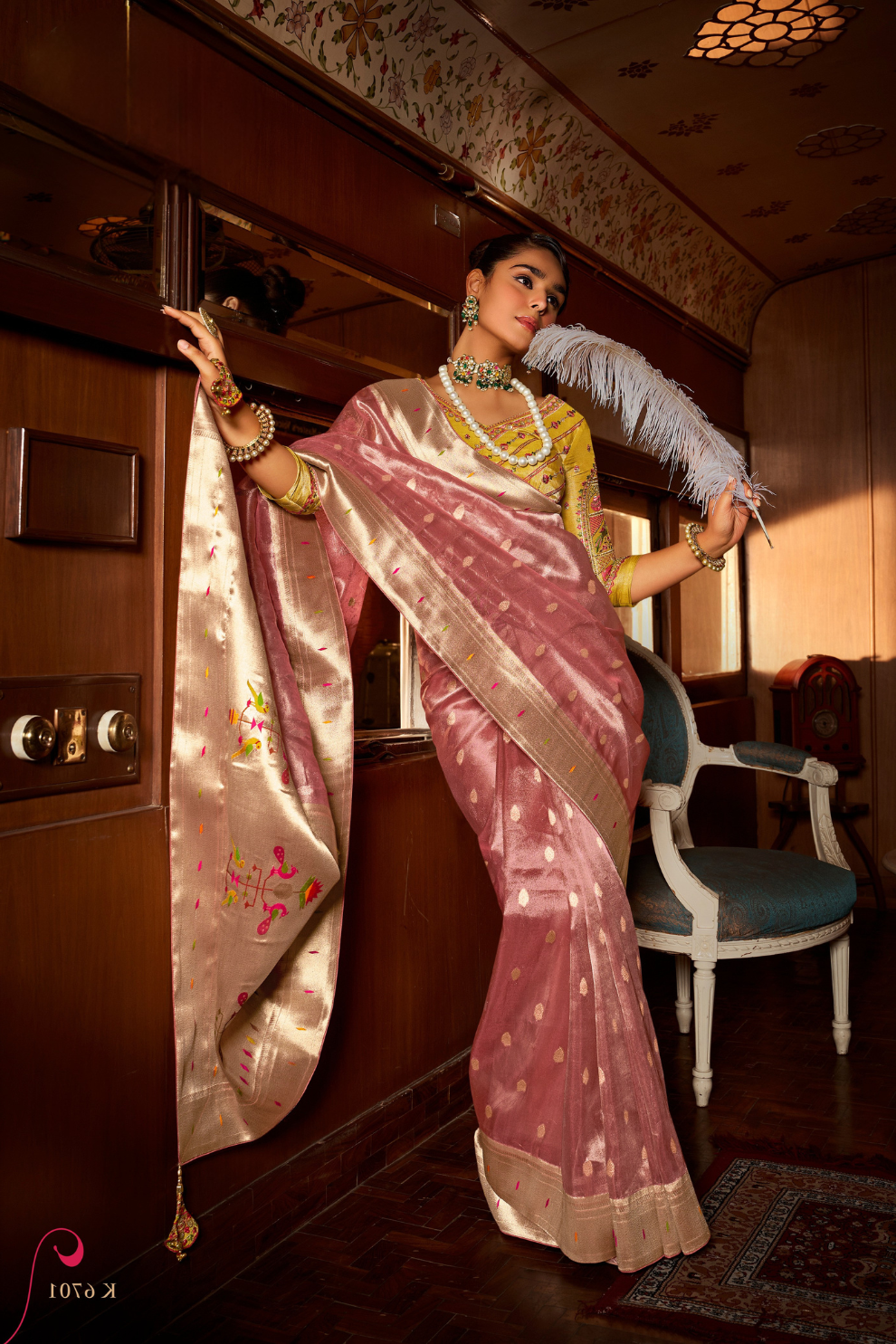 Pure Tissue Paithani Saree with Heavy Contrast - LaVante Fashion