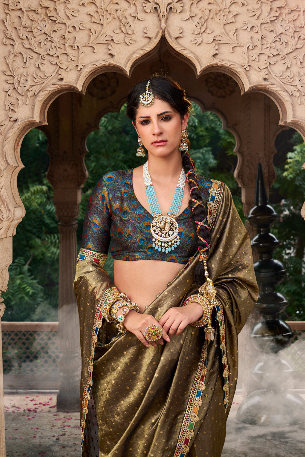 Pure Tissue Saree with Beaufort Multicolored Lace - LaVante Fashion