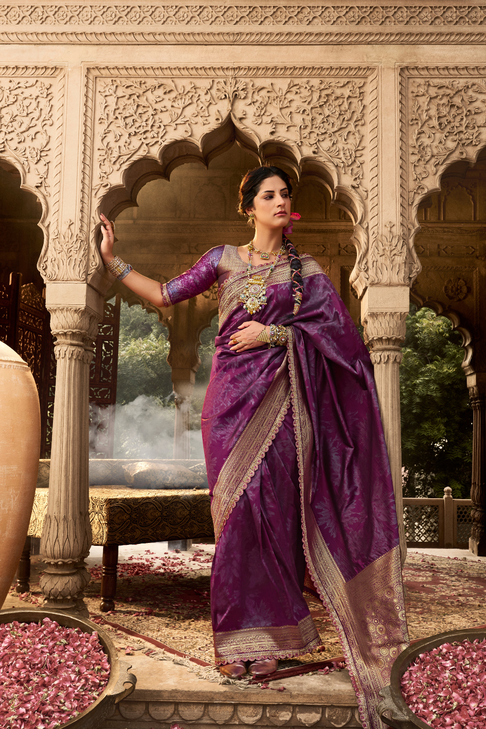 Soft Banarasi Silk Saree with Fancy Fabric - LaVante Fashion