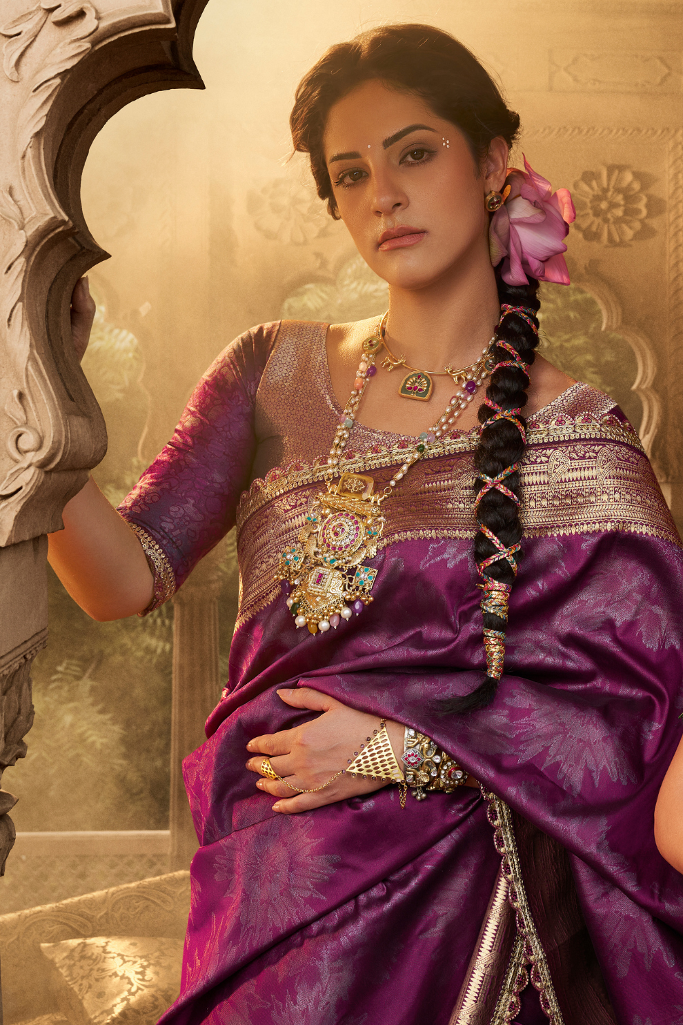 Soft Banarasi Silk Saree with Fancy Fabric - LaVante Fashion