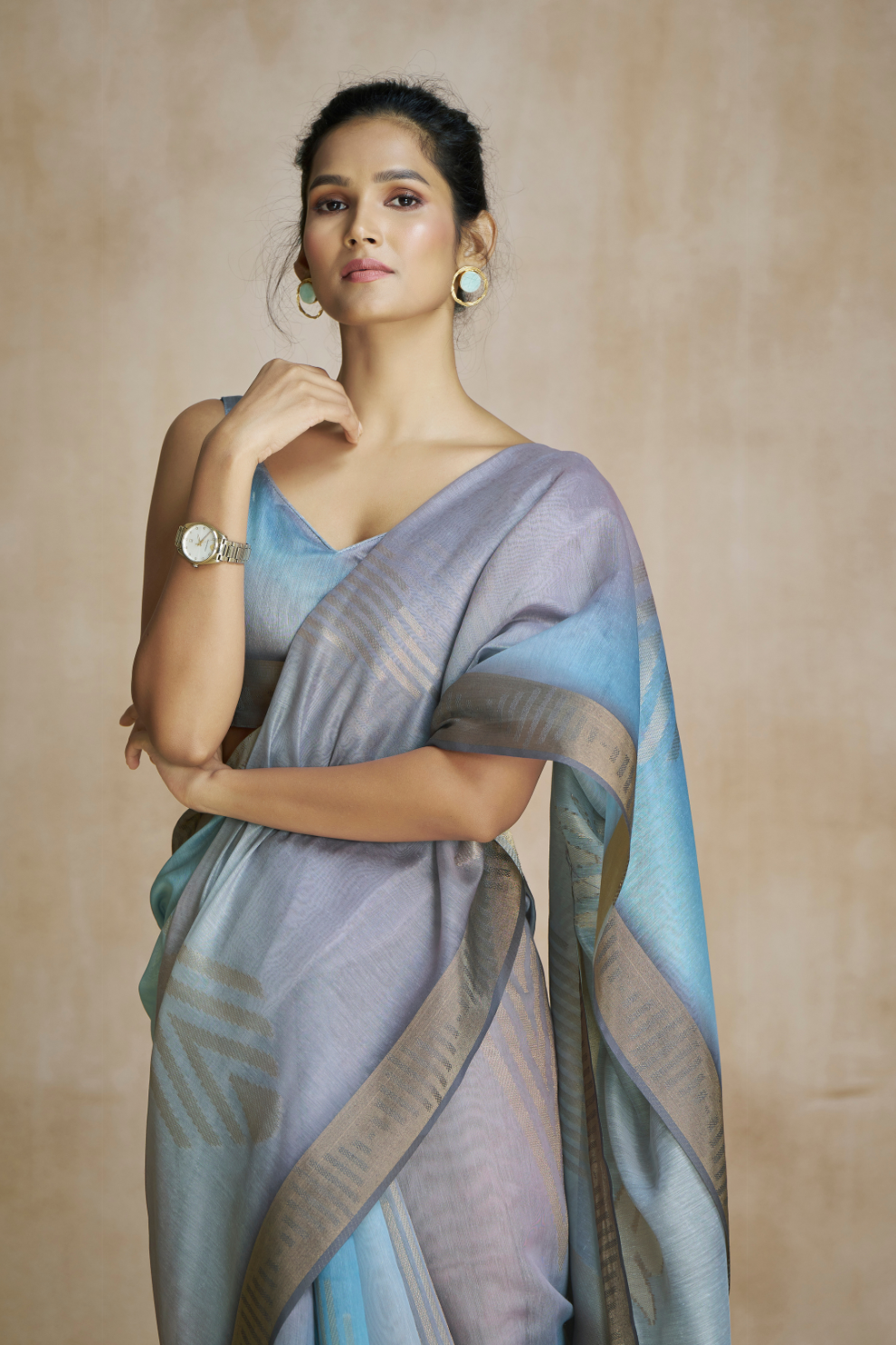 Elegant Fancy Modal Cotton Drape with Digital Art Print - LaVante Fashion