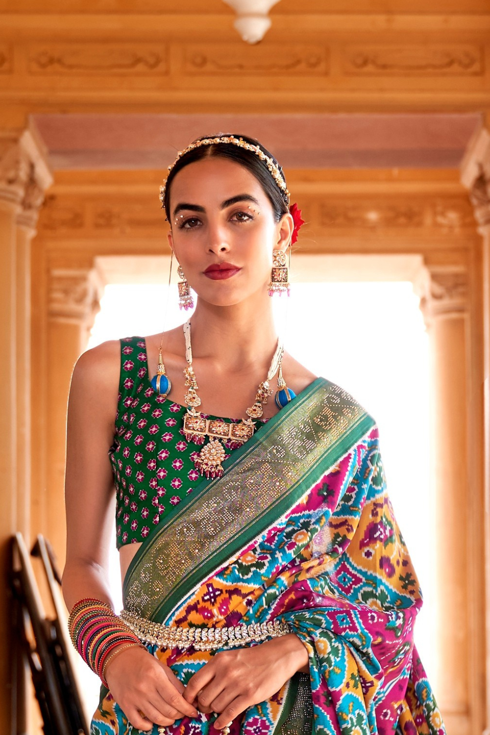 Artisanal Patola Silk Saree with Elegant Tassel Touch