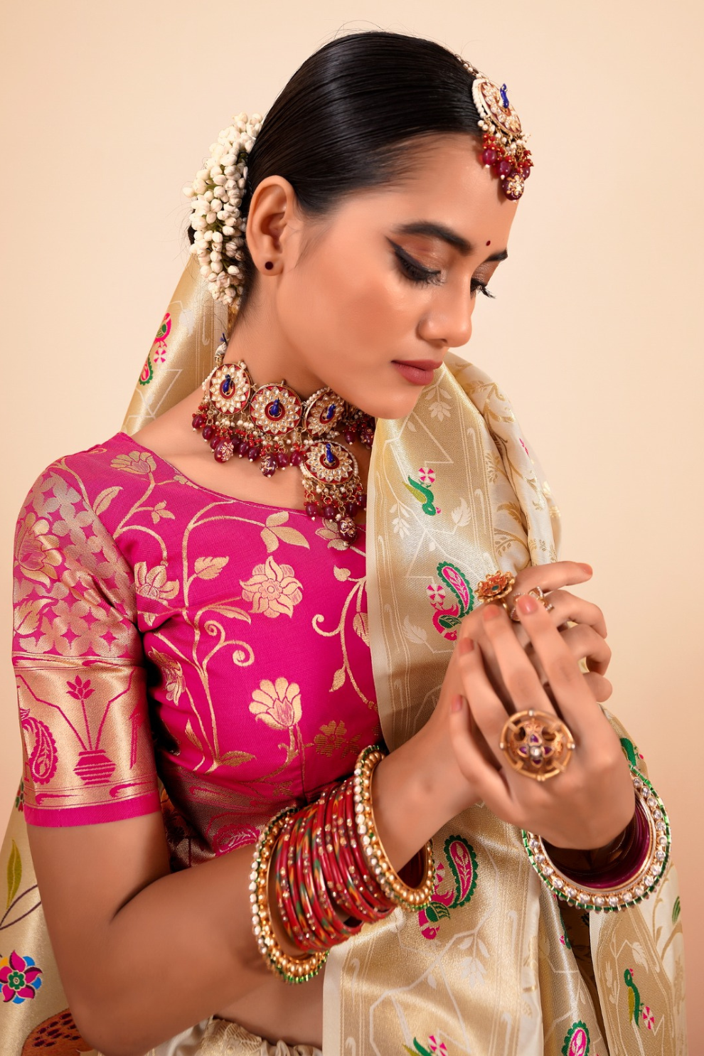 Elegant Pure Paithani Silk Woven with Timeless Zari - LaVante Fashion