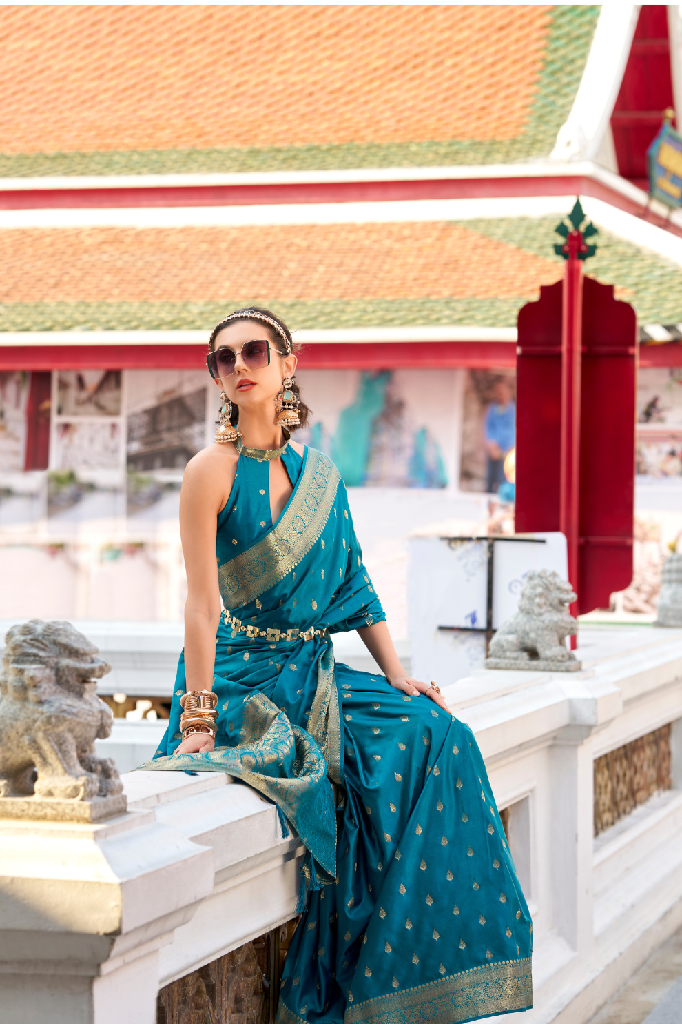 Heritage Zari Woven Pure Satin Silk Saree for Festive Elegance