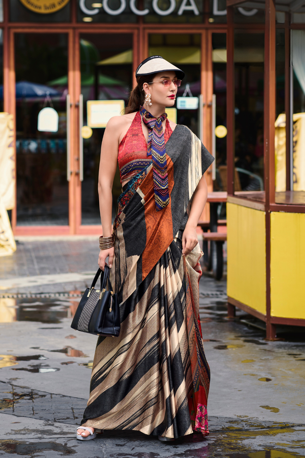 Pure Satin Shine with Signature Digital Prints Grace with a Twist - LaVante Fashion