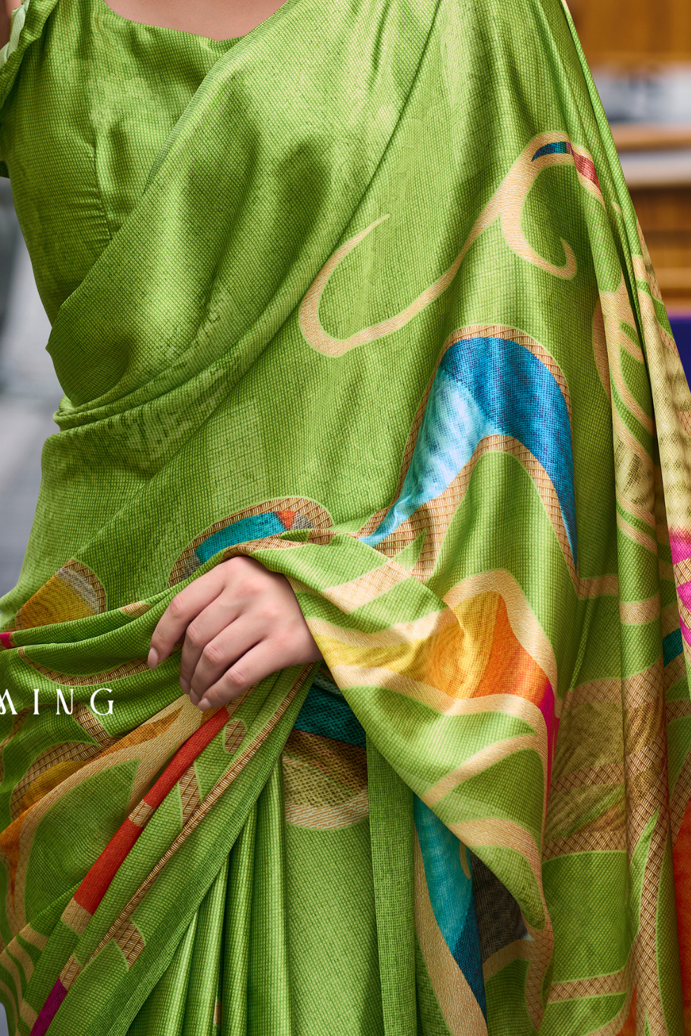 Pure Satin Shine with Signature Digital Prints Grace with a Twist - LaVante Fashion