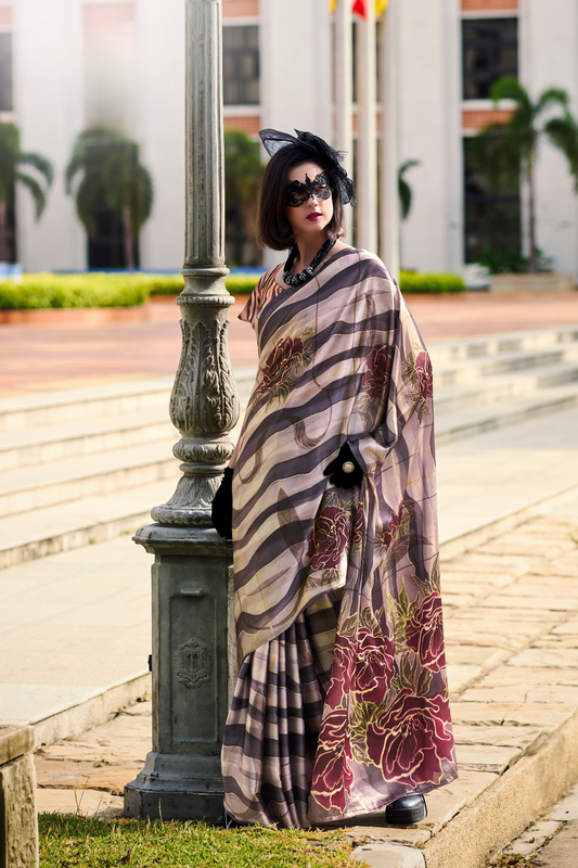 Pure Satin Shine with Signature Digital Prints Grace with a Twist - LaVante Fashion