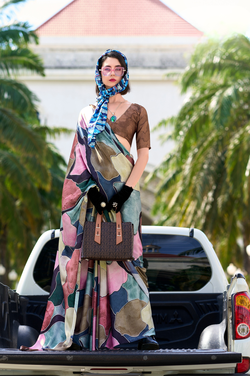 Pure Satin Shine with Signature Digital Prints Grace with a Twist - LaVante Fashion